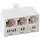 1/M-3/F-PHONE-SPLITTER - NECABLES - Phone Jack Splitter 2 Line Adapter RJ11 1 Male to 3 Females (L1, L2, L1+L2) and 1pc Telephone Line Coupler White
