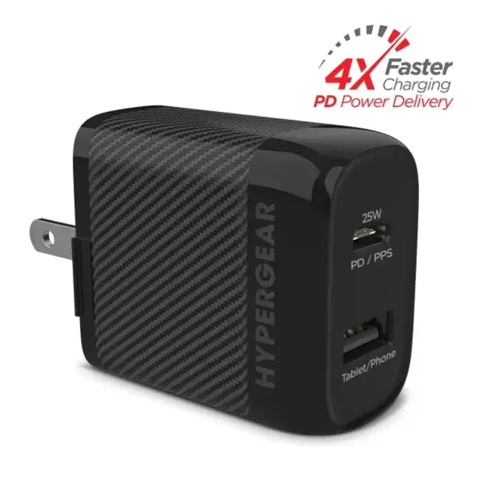 HyperGear® SpeedBoost 25-Watt PD Dual-Output USB Wall Charger