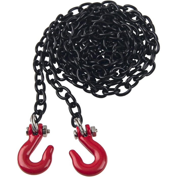 1:10-TOW-CHAINS - ShareGoo Mini Metal Trailer Chain with Tow Hooks Decoration Accessories Compatible with Axial SCX10 HSP 94180 RC4WD D90 Traxxas TRX4 CC01 1/10 RC Crawle (Black)