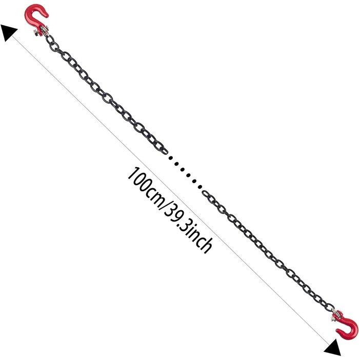 1:10-TOW-CHAINS - ShareGoo Mini Metal Trailer Chain with Tow Hooks Decoration Accessories Compatible with Axial SCX10 HSP 94180 RC4WD D90 Traxxas TRX4 CC01 1/10 RC Crawle (Black)