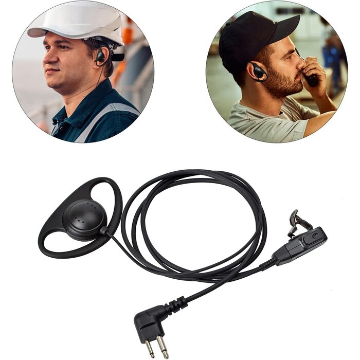 UAYESOK 2WAY-EAR+MIC - UAYESOK 2 Pin Earpiece for Motorola CP200 CP200D DTR550 DTR650 RDU2020 RDU4100 RDU4160D Walkie Talkie D Shape Surveillance Kit Two Way Radio Headset