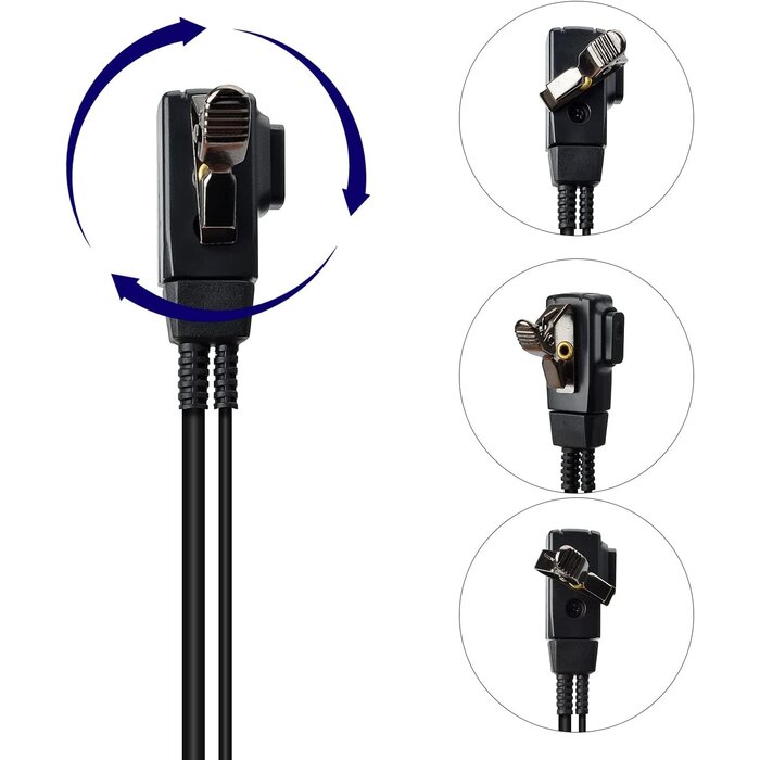 UAYESOK 2WAY-EAR+MIC - UAYESOK 2 Pin Earpiece for Motorola CP200 CP200D DTR550 DTR650 RDU2020 RDU4100 RDU4160D Walkie Talkie D Shape Surveillance Kit Two Way Radio Headset