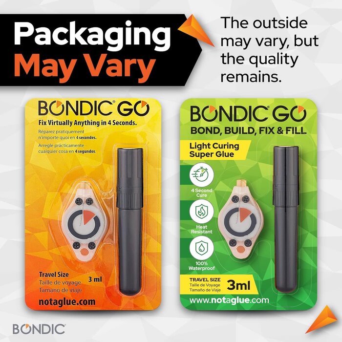Bondic GO UV Glue Kit with Light, Super Glue, Liquid Plastic Welding Kit, (3ml) Adhesive Epoxy UV Glue, Bonds & Cures Instantly, Non-Toxic UV Resin Glue, Heat-Resistant & Waterproof, 1PK