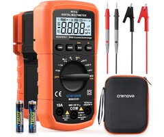 Crenova MS8233D - Crenova Multimeter 6000 Counts Digital Multimeter DC AC Volt Meter Ohm Volt Amp Tester Measures Voltage Current Resistance Capacitance Continuity Diode Duty-Cycle Frequency NCV Live Wire Test