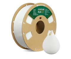 OVERTURE PLA Filament 1.75mm PLA 3D Printer Filament, 1kg Cardboard Spool (2.2lbs), Dimensional Accuracy +/- 0.02mm, Fit Most FDM Printer (White)