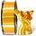 MIKA3D Shiny Silk Gold, 1.75mm 3D Printer Filament, Spool 0.5kg