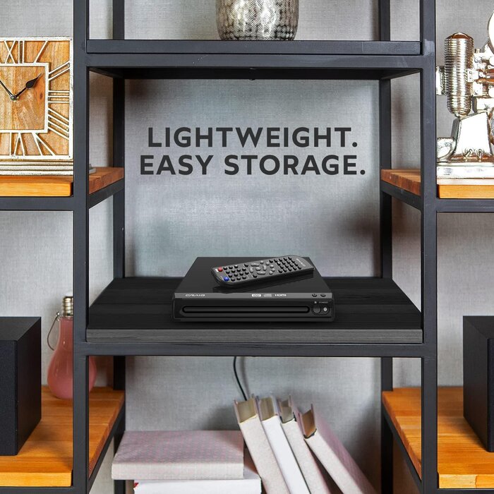 DVD100 - Oakcastle Compact DVD Player with Included HDMI | Multi Region Disc Playback | 1080 HD Upscaling | HDMI, RCA, & AV Connectivity | USB, MP3, & CD Playback | Easy Use Remote Control Included | OAKCASTLE DVD100