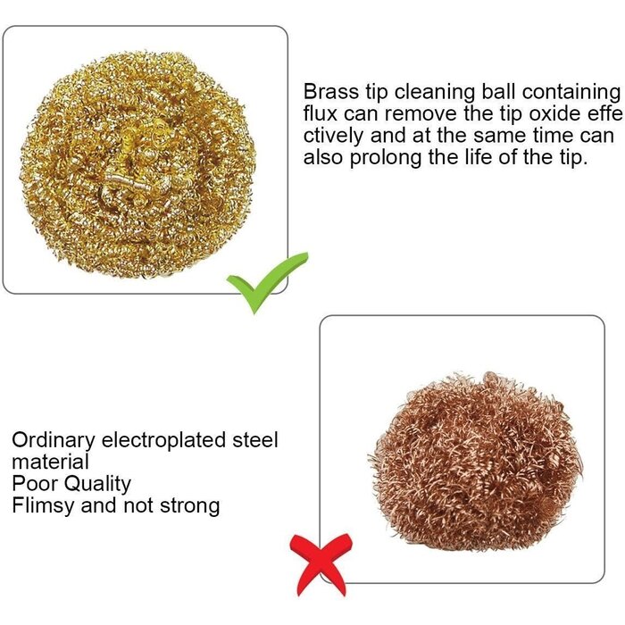 Keledz BRASS-WOOL - Keledz Solder Tip Cleaning Brass Wire, Replacement Cleaning Brass Wire for Soldering Station Tip Cleaner