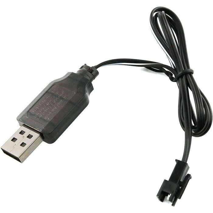 7.2V 250mA USB Charger Cable with SM-2P Connector Plug Replacement for 7.2V Ni-Cd Ni-Mh Battery Previous Old Version Huina 1550 15 Channel RC Excavator RC Cars Toy SM 2P USB 7.2V 2