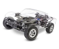 Traxxas 1/10 scale Slash® BL-2s™ 2WD brushless short course truck assembly kit, TQ 2.4 GHz radio system, BL-2s™ brushless power system, clipless clear body, and full-color step-by-step assembly manual. Requires: battery, and charger.