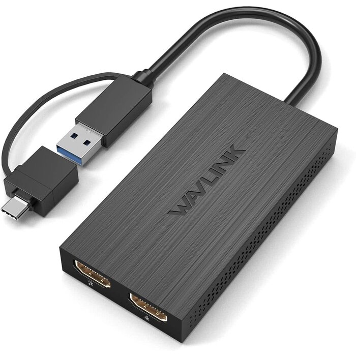 WL-UG7602HC - WAVLINK USB 3.0 or USB C to HDMI Adapter for Dual Monitors, Universal Video Graphics Adapter for Mac and Windows, Thunderbolt 3/4, USB 3.0 or USB-C, 1080p@60Hz