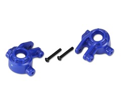 Traxxas 9037X - Steering blocks, extreme heavy duty, blue (left & right)/ 3x20mm BCS (2) (for use with #9080 upgrade kit)