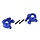 9037X - Steering blocks, extreme heavy duty, blue (left & right)/ 3x20mm BCS (2) (for use with #9080 upgrade kit)