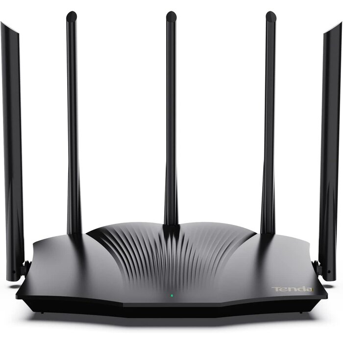 RX12PRO - Tenda WiFi 6 Gaming Router, Wi-Fi speeds up to 2976Mbps, AX3000 Dual Band Gigabit Wireless Router for Home, Long Range Coverage with 5 * 6dBi High-Gain Antennas, High Speed Router with 4 Gigabit Ports, Support WPA3, VPN (RX12Pro)