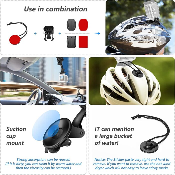 GORPO-LARGE-KIT - NEEWER 50 in 1 Action Camera Accessory Kit Compatible with GoPro Hero 12 11 10 9 DJI OSMO 4 3 2 Insta360 X3 X2 GO 3 SJCAM DBPOWER AKASO VicTsing APEMAN WiMiUS QUMOX Lightdow Campark Sony Sports DV