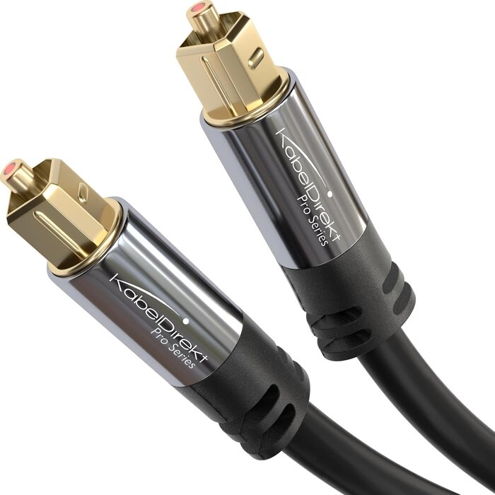 JYFT 25FT-OPTICAL - KabelDirekt TOSLINK cable, optical audio cable – 25 feet long fiber optic cable for soundbars (TOSLINK to TOSLINK, digital S/PDIF cable, stereo systems/amplifiers/amps, home cinema, Xbox One/PS4)