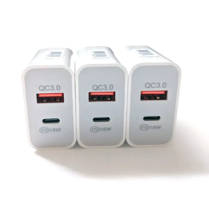 USB-C+QC-3.0-USB-A - USB-C+QC 3.0 and USB-A Wall Adapter Dual Port Charger
