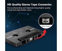 Mersoco Mersoco Car Cassette Aux Adapter with Microphone, 3.5MM Cable Audio Cassette Tape Adapter Player for Car, MP3, Phone, 3.2 Feet Cable