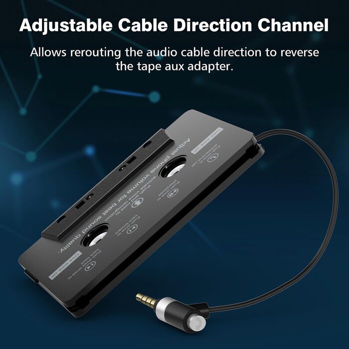 Mersoco Mersoco Car Cassette Aux Adapter with Microphone, 3.5MM Cable Audio Cassette Tape Adapter Player for Car, MP3, Phone, 3.2 Feet Cable