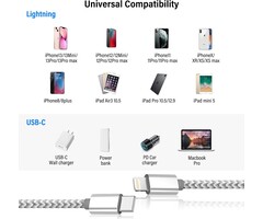 USB C to Lightning Cable 6 FT Apple MFi Certified iPhone Fast Charger Type c to Lightning Cable Nylon Braided iPhone Cord for iPhone 13 12 11 Pro Max Xr Xs 8 7 6 Plus and More