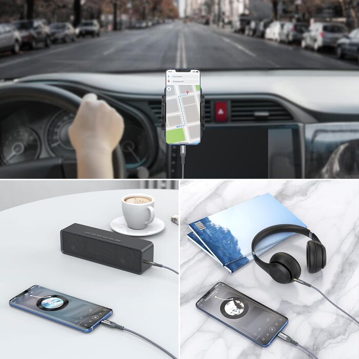 USBC-3.5MM-4FT - 4ft FT ENVEL USB C to Aux 3.5mm Audio Jack Cable 4ft, Type C Adapter to 3.5mm Headphone Car Stereo Compatible with iPhone 15 Pro Max 15 Plus iPad Pro Galaxy S24 S23 S22 Ultra Pixel 8 8 Pro 7