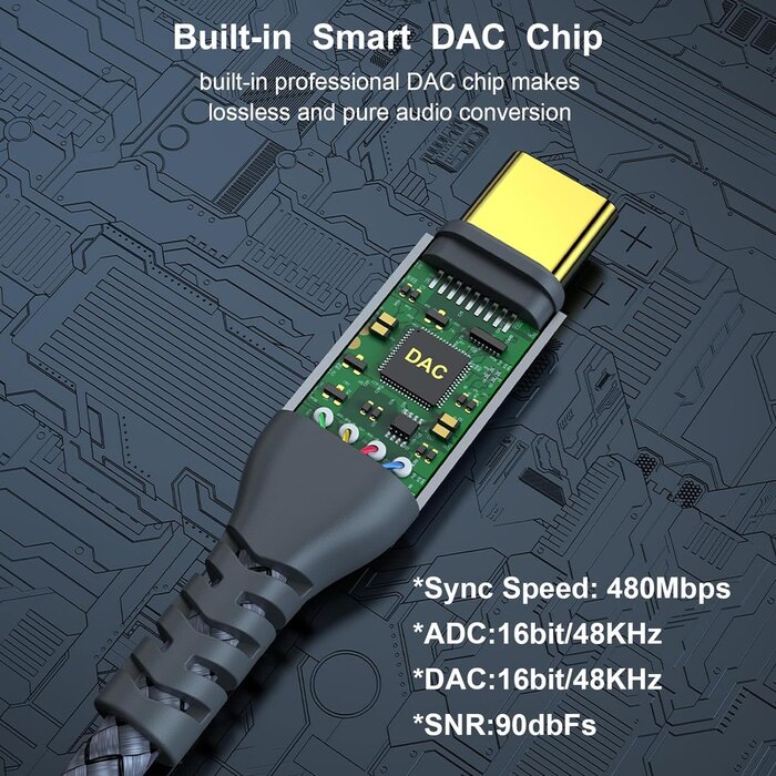 USBC-3.5MM-4FT - 4ft FT ENVEL USB C to Aux 3.5mm Audio Jack Cable 4ft, Type C Adapter to 3.5mm Headphone Car Stereo Compatible with iPhone 15 Pro Max 15 Plus iPad Pro Galaxy S24 S23 S22 Ultra Pixel 8 8 Pro 7