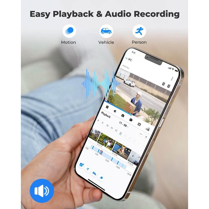 ReoLink RLC-510WA-B - REOLINK Outdoor Security Camera, 5MP HD Plug-in WiFi Camera for Home Security - 2.4/5Ghz, Smart Person/Vehicle Alerts, 100ft Night Vision, IP66 Waterproof, microSD Card/NVR Storage, RLC-510WA