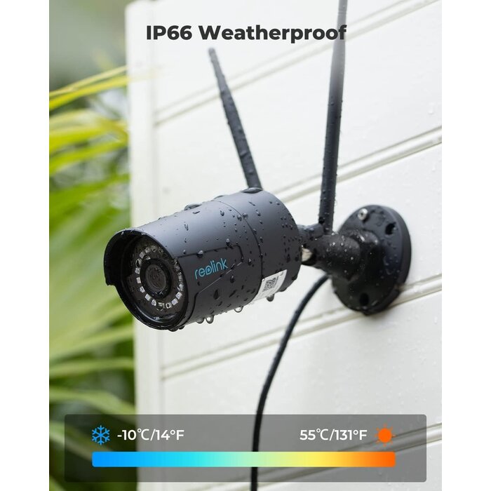 ReoLink RLC-510WA-B - REOLINK Outdoor Security Camera, 5MP HD Plug-in WiFi Camera for Home Security - 2.4/5Ghz, Smart Person/Vehicle Alerts, 100ft Night Vision, IP66 Waterproof, microSD Card/NVR Storage, RLC-510WA