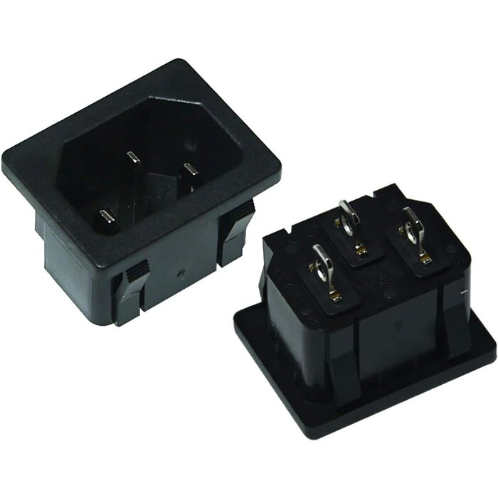 IEC320 C14 Panel Mount Plug Adapter, 250V 10A Inlet Power Connector