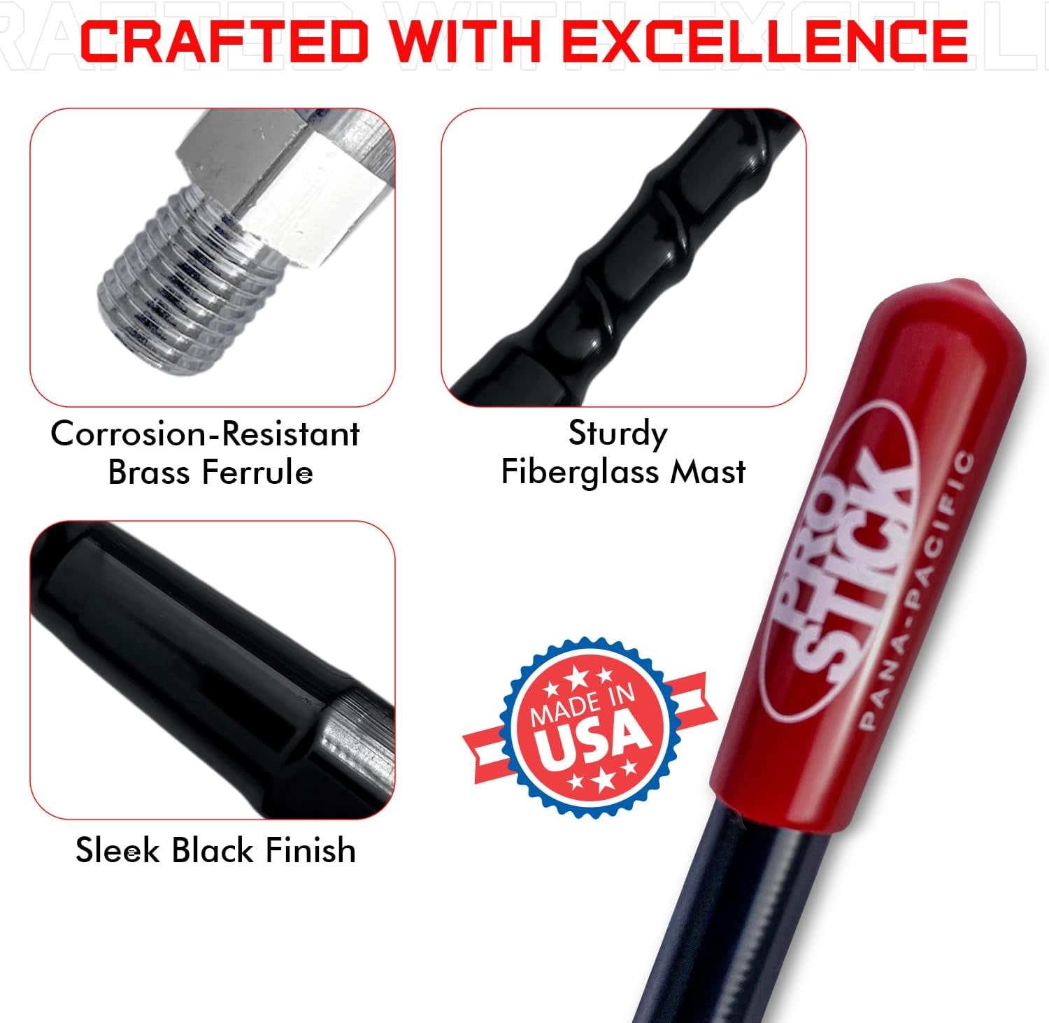 PROSTICK CB-ANTENNA-PROSTICK - Prostick 3` Foot Fiberglass 1000 Watt - Black CB Radio Antenna