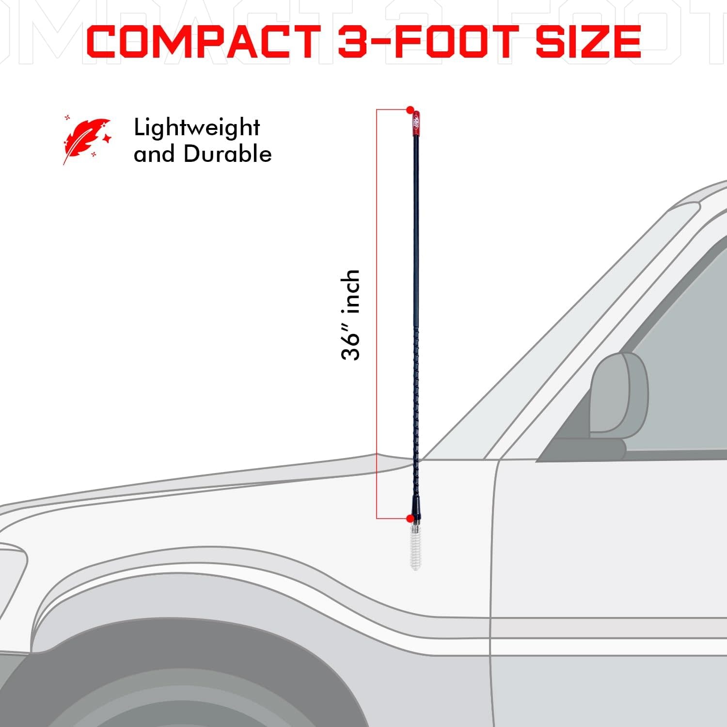 PROSTICK CB-ANTENNA-PROSTICK - Prostick 3` Foot Fiberglass 1000 Watt - Black CB Radio Antenna
