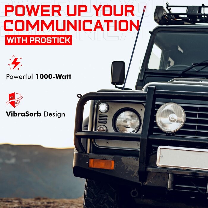 PROSTICK CB-ANTENNA-PROSTICK - Prostick 3` Foot Fiberglass 1000 Watt - Black CB Radio Antenna