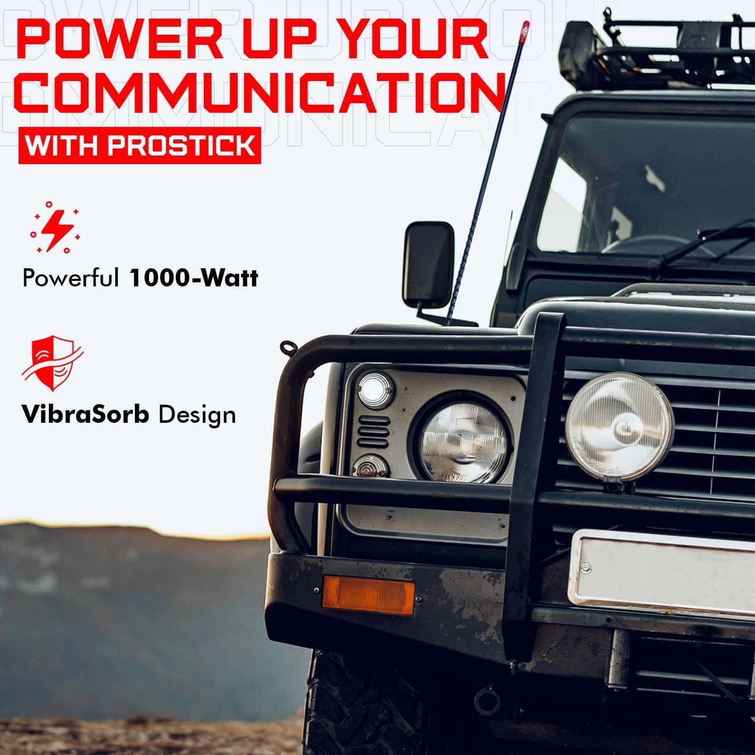 PROSTICK CB-ANTENNA-PROSTICK - Prostick 3` Foot Fiberglass 1000 Watt - Black CB Radio Antenna