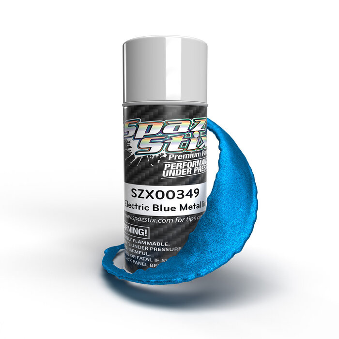 Spaz Stix SZX00349 - Electric Blue Metallic Aerosol Paint, 3.5oz Can