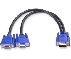 113051 - Cable Matters 1ft Full HD 1080P VGA Splitter Cable (VGA Y Cable) for Screen Duplication - Does NOT Show Separate Displays (No Screen Extension)