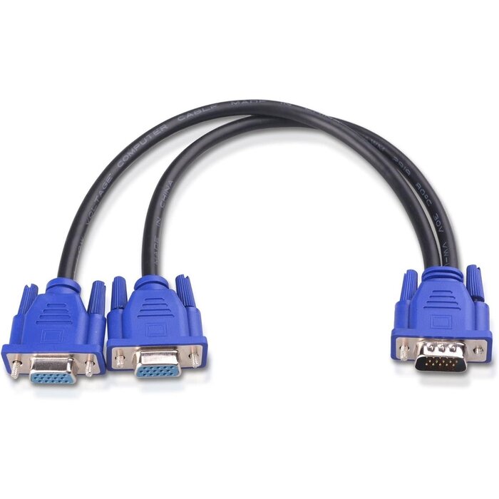 113051 - Cable Matters 1ft Full HD 1080P VGA Splitter Cable (VGA Y Cable) for Screen Duplication - Does NOT Show Separate Displays (No Screen Extension)