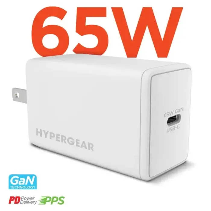HPL15876 - HyperGear® SpeedBoost 65-Watt USB-C® PD GaN Laptop Wall Charger with PPS, White