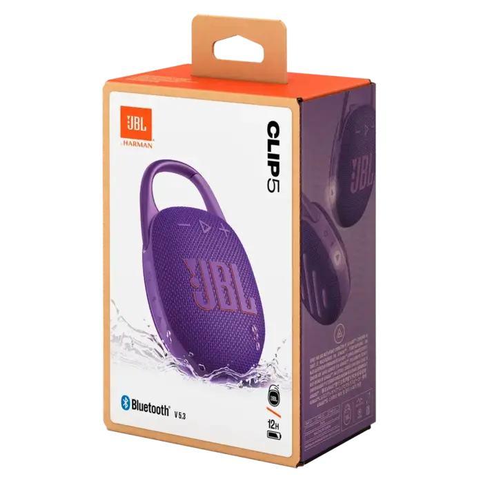 JBL JBL Clip 5 Waterproof Bluetooth Speaker, Purple