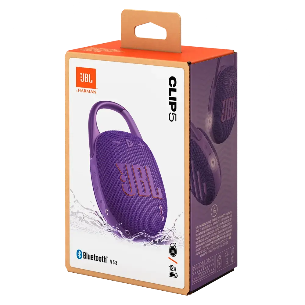 JBL JBL Clip 5 Waterproof Bluetooth Speaker, Purple
