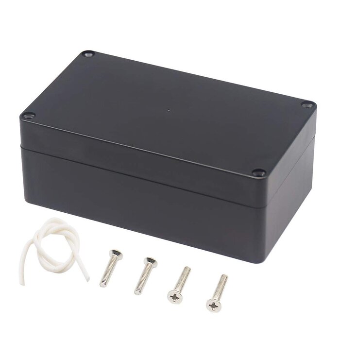 PROJ-BOX-6X3.5X2 - LeMotech Project Box ABS Plastic Junction Box IP65 Waterproof Electrical Boxes Universal Enclosure Black 6.2X 3.5X 2.4 inch (158x90x60mm)