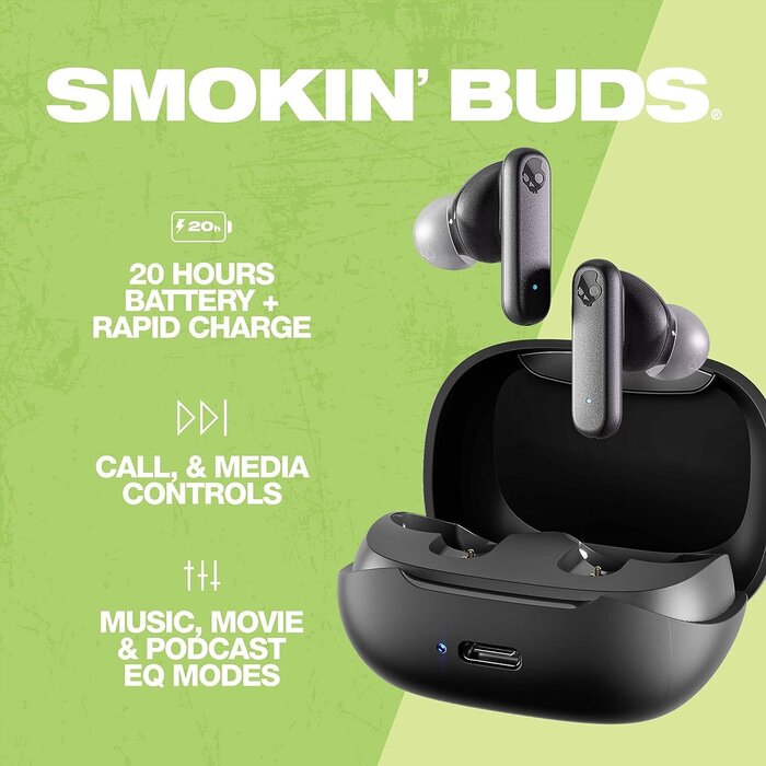 SkullCandy S2TAW-R740 - Smokin’ Buds® True Wireless Earbuds - True Black