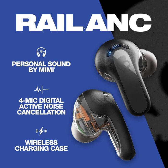 SkullCandy S2IPW-P740 - Rail® ANC True Wireless Earbuds - True Black