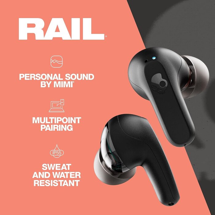 SkullCandy S2RLW-Q740 - Rail® True Wireless Earbuds - True Black