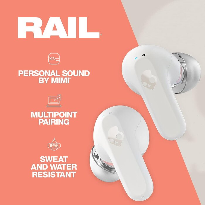 SkullCandy S2RLW-Q751 - Rail® True Wireless Earbuds - Bone