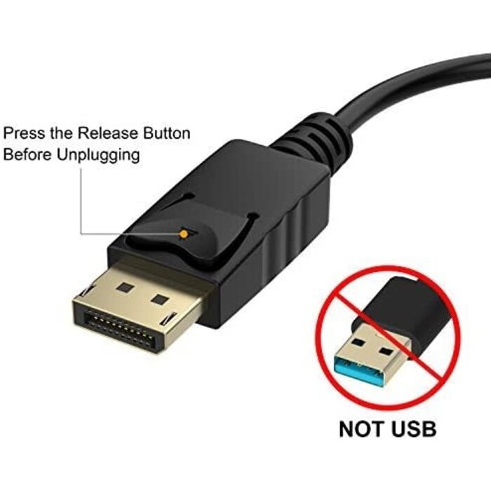Moread DisplayPort (DP) to VGA Adapter, Gold-Plated Display Port to VGA Adapter (Male to Female) Compatible with Computer, Desktop, Laptop, PC, Monitor, Projector, HDTV