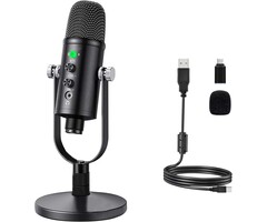 Delarbeaden WM101 - Delarbeaden USB Microphone Metal Condenser Mic: Plug & Play Gaming Microphones on PC, Mac, Twitch and YouTube, Recording Microphone Computer PC Mic for Streaming, Podcasting