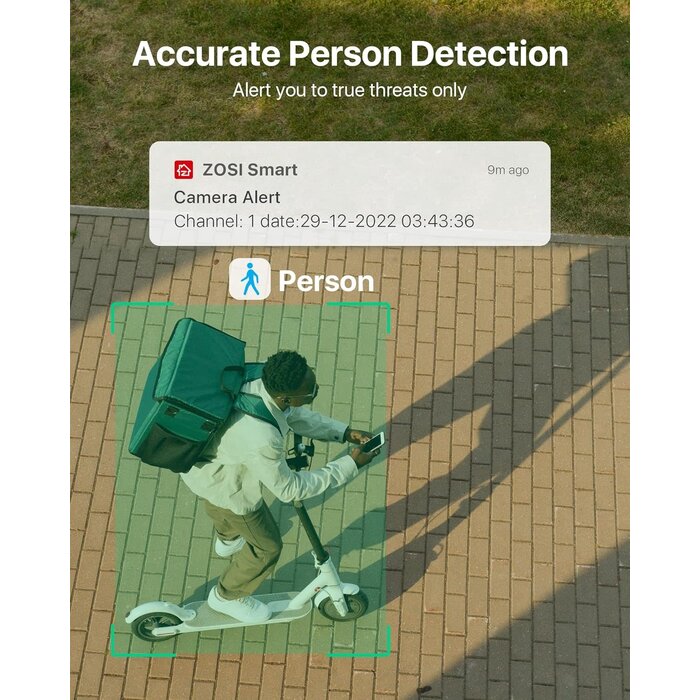 ZOSI C289 2K 8CH Wireless PTZ Security Camera System, 4 x 3MP WiFi Auto Track Camera Outdoor, Color Night Vision, 2-Way Talk, AI Human Vehicle Detection, Light & Siren Alarm, 1TB HDD for 24/7 Record