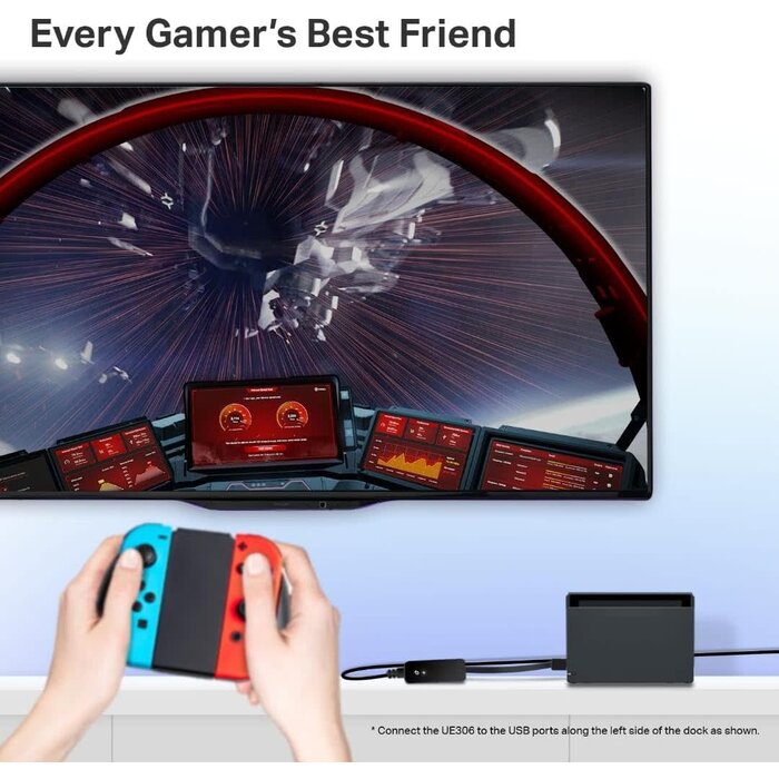 UE306 - TP-Link USB to Ethernet Adapter (UE306), Supports Nintendo Switch, Foldable USB 3.0 to Gigabit Ethernet LAN Network Adapter, Supports Windows, Linux, Apple MacBook OS 10.11 - 12(Driver Required)