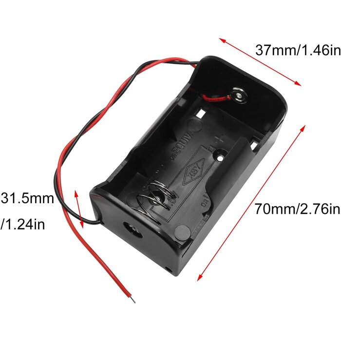 LUORNG D-PACK - LUORNG D Cell Battery Holder 1.5V D Cell Battery Case Container with Wire Leads, D Size Battery Box
