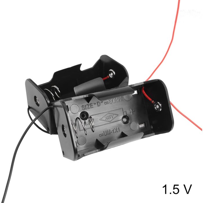 LUORNG D-PACK - LUORNG D Cell Battery Holder 1.5V D Cell Battery Case Container with Wire Leads, D Size Battery Box
